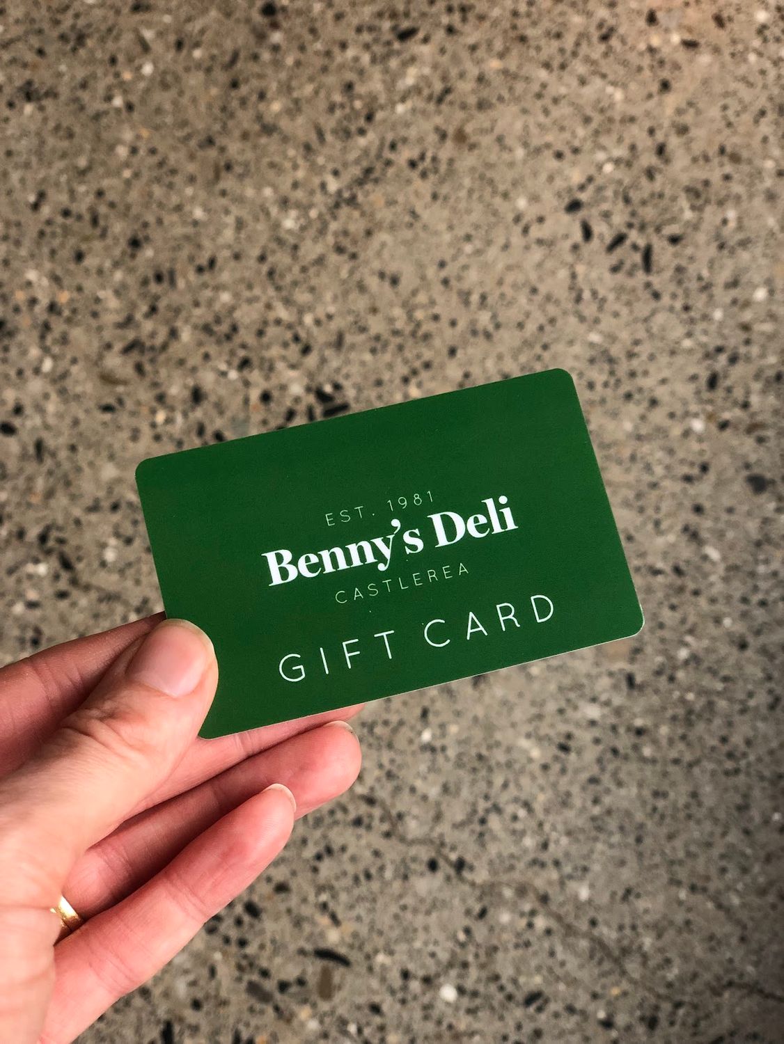 Benny's Deli Credit Card Gift Voucher