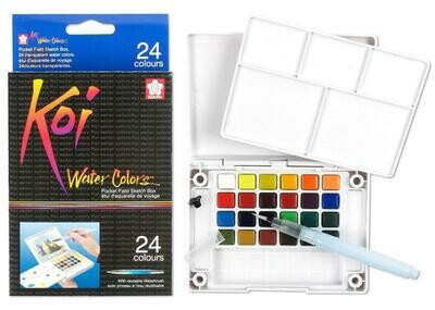 Koi Watercolor Pocket 24 Color Field Sketch Box