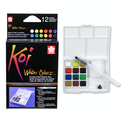 Koi Watercolor Pocket 12 Color Field Sketch Box
