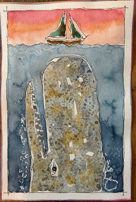 Watercolor Whales, July 27th