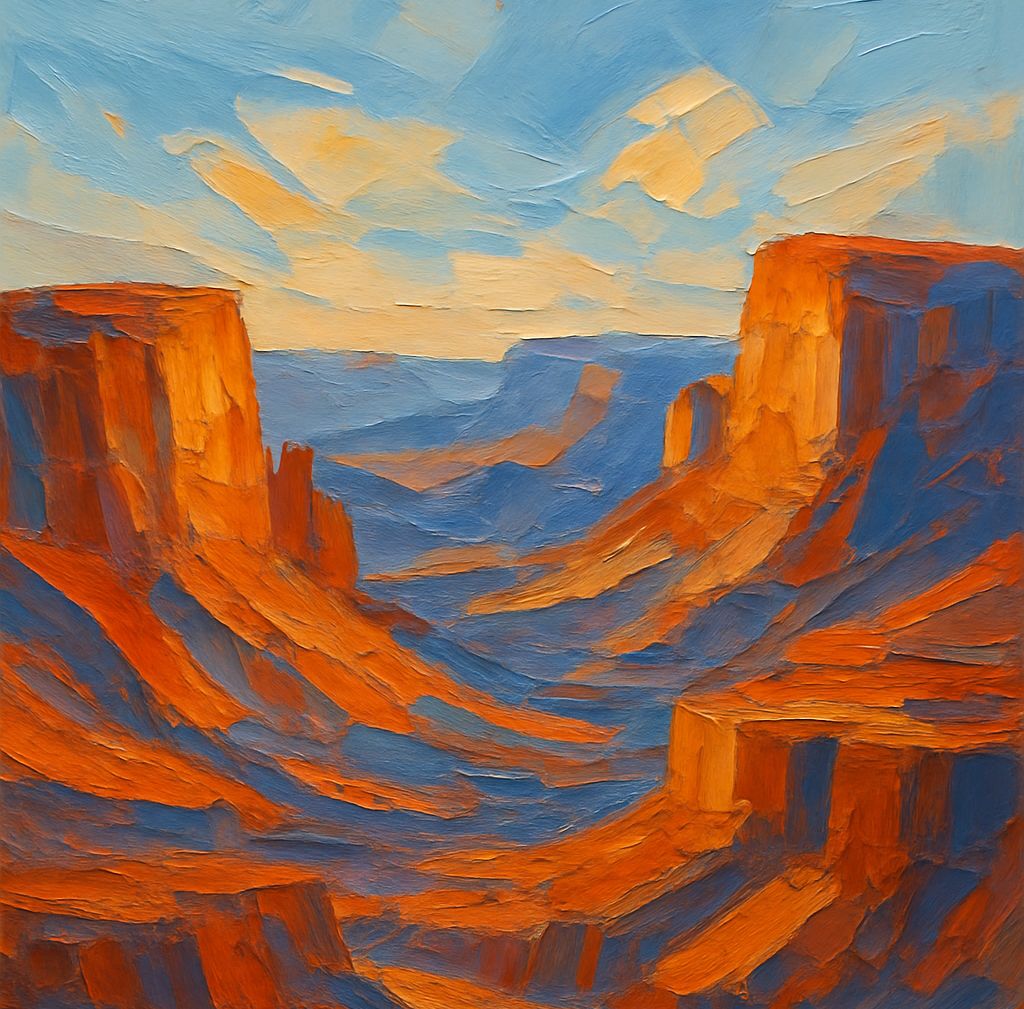 Palette Knife Painting in Acrylic: Canyonscapes July 13th