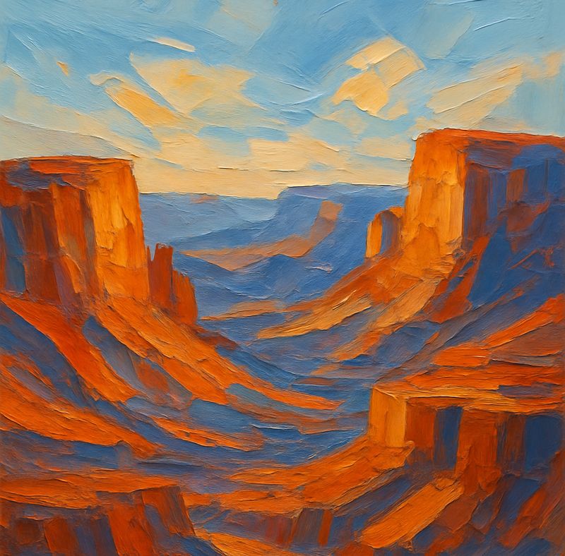 Palette Knife Painting in Acrylic: Canyonscapes July 13th