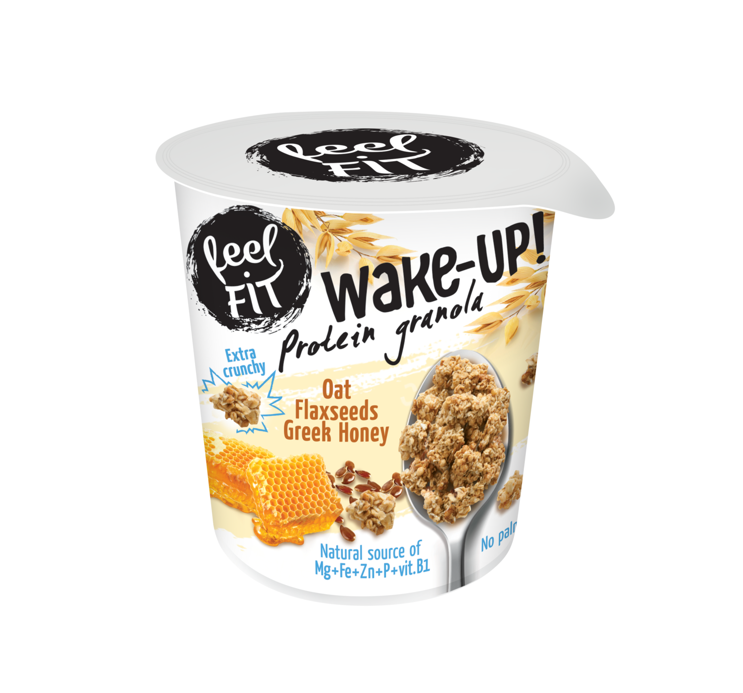 Granola su avižiniais dribsniais, linų sėmenimis ir graikišku medumi 70g Granola su avižiniais dribsniais, linų sėmenimis ir graikišku medumi 70g