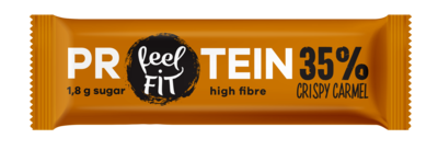 Baltyminis batonėlis su karamele feel FIT, 40 g Baltyminis batonėlis su karamele feel FIT, 40 g