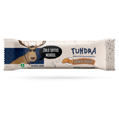 Daigintų grikių batonėlis TUNDRA sausainių skonio, 40 g Daigintų grikių batonėlis TUNDRA sausainių skonio, 40 g