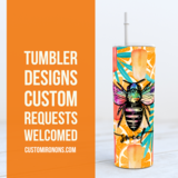 Bee Sweet - Orange + Popsicle + Tie Dye TUMBLER PNG Sublimation