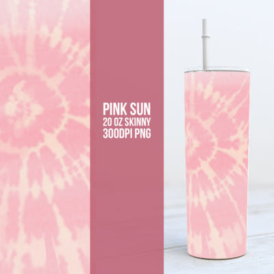 Pink Sun -  20oz Skinny TUMBLER PNG Sublimation