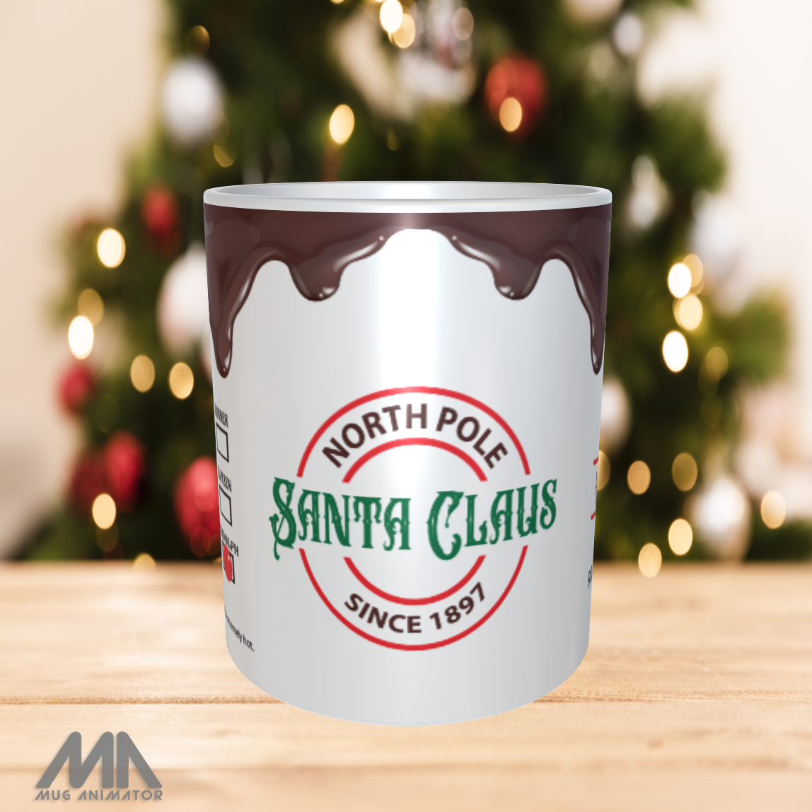 Hot Chocolate Drip Santa Claus-  MUG PNG Sublimation - 11oz 