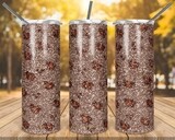 Cheetah Glitter Gold-  20oz Skinny TUMBLER PNG Sublimation