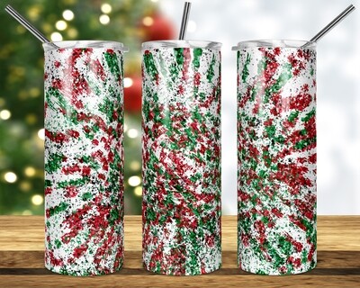 Candy Cane Splash - Add a name -  20oz &amp; 30oz Tapered + Square - TUMBLER PNG Sublimation