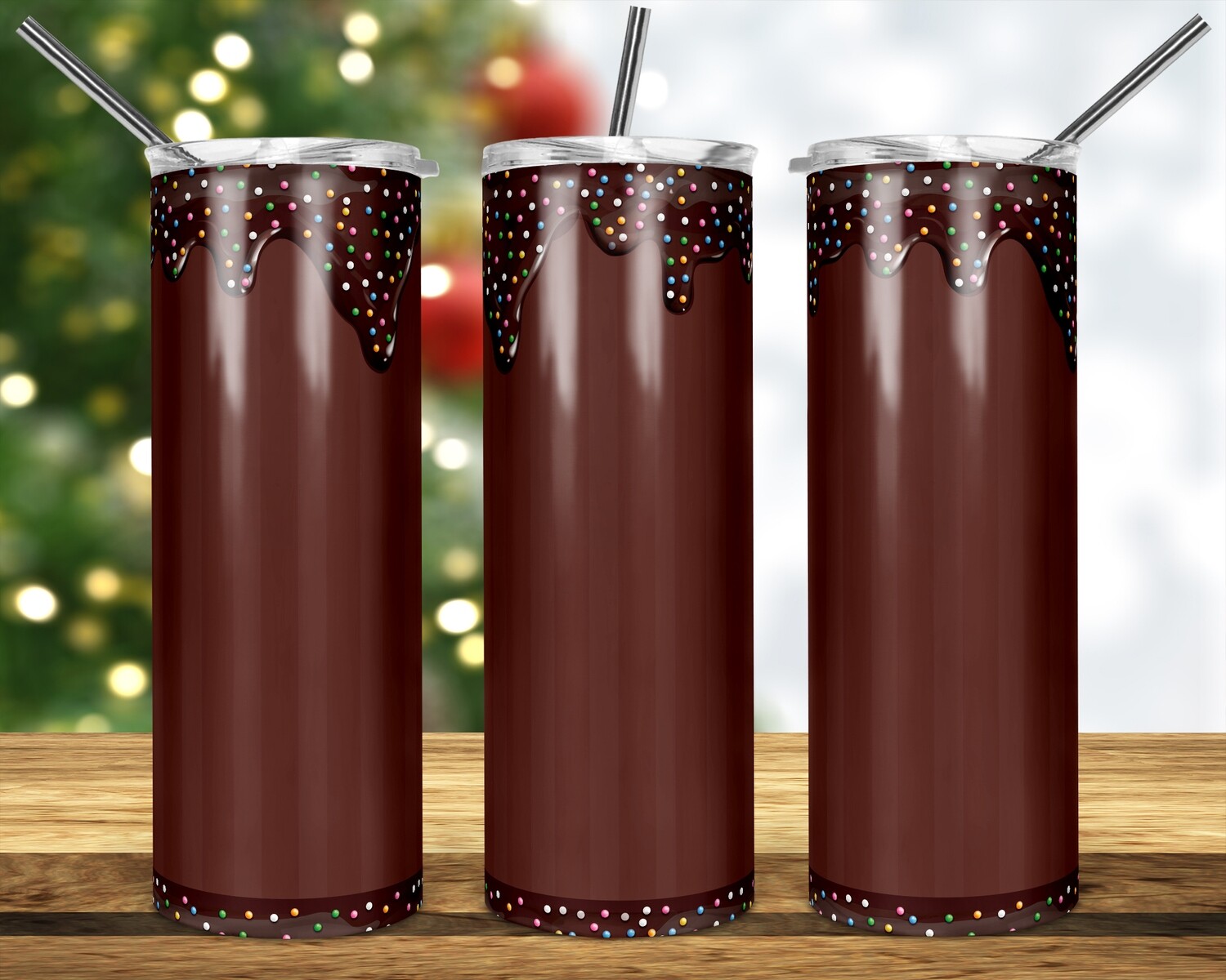 Chocolate Candy Sprinkle - Add your own image - 20oz &amp; 30oz Tapered + Square - TUMBLER PNG Sublimation