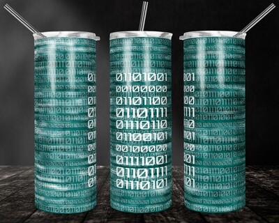 Binary Code I LOVE YOU - Set of 6 - 20oz Tapered + 20oz STRAIGHT TUMBLER PNG Sublimation