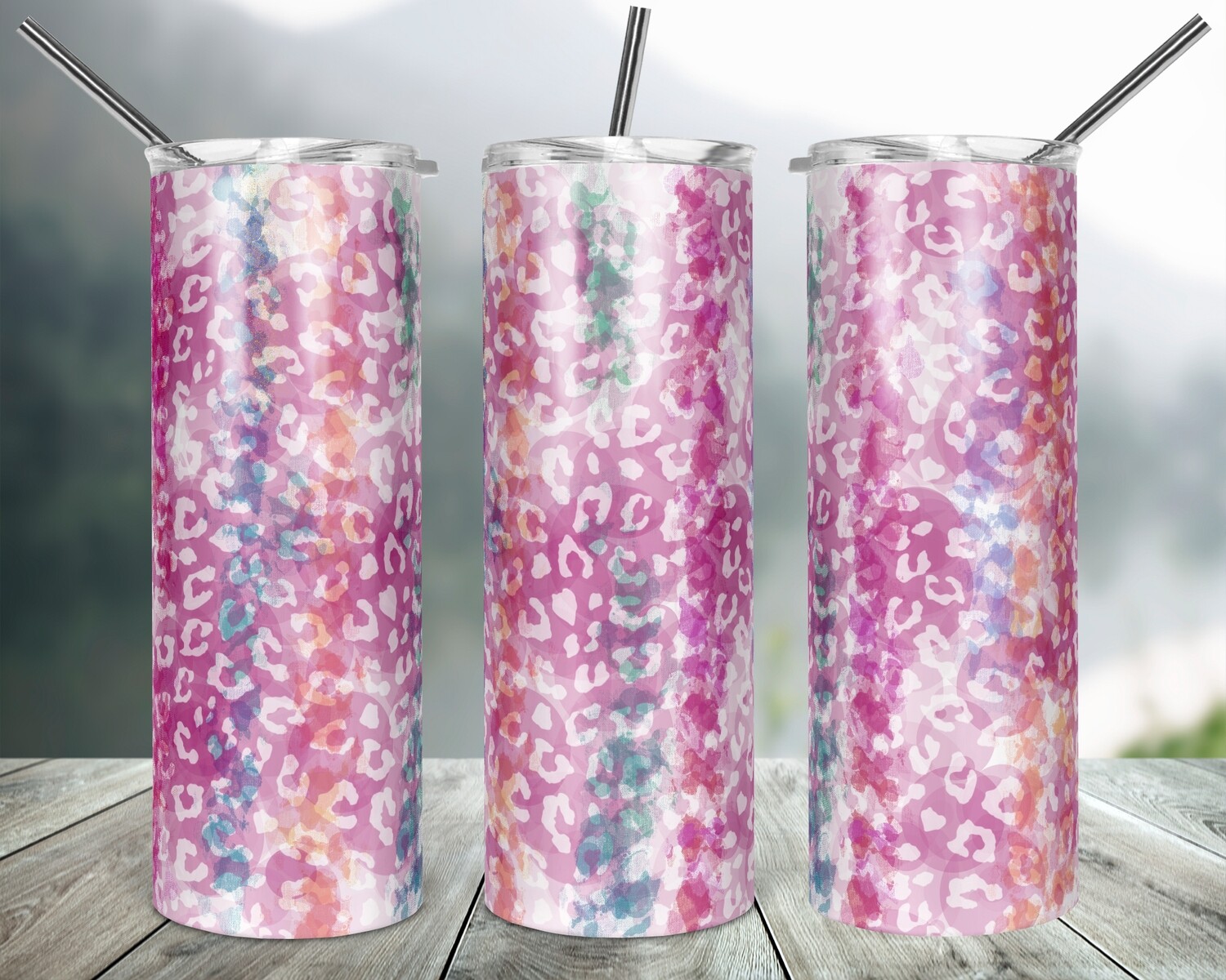Water Color Stripes - 20oz Tapered + 20/30oz STRAIGHT TUMBLER PNG Sublimation
