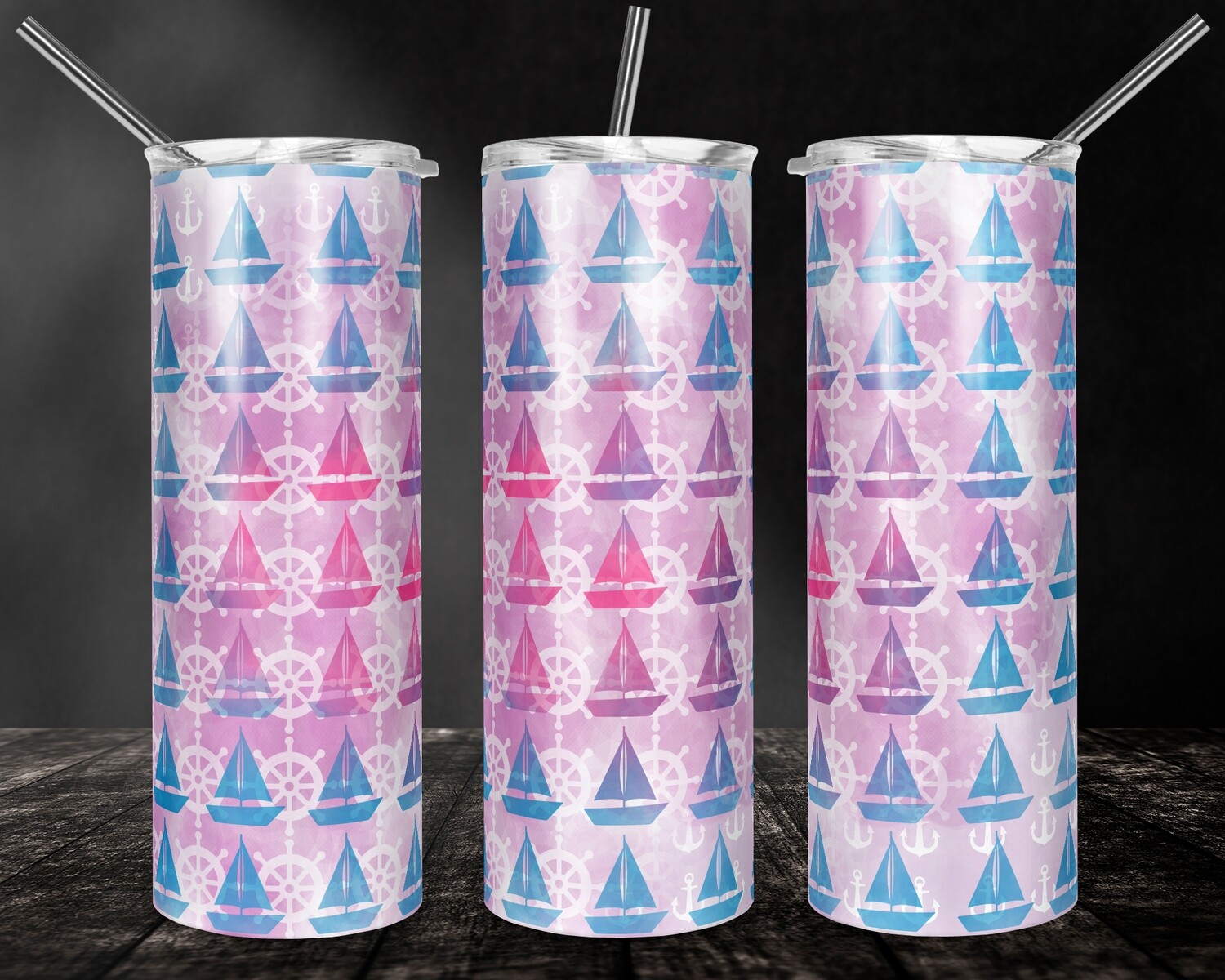 Mommy and Me Pink Sails - 20/30oz Taper + STRAIGHT TUMBLER PNG Sublimation