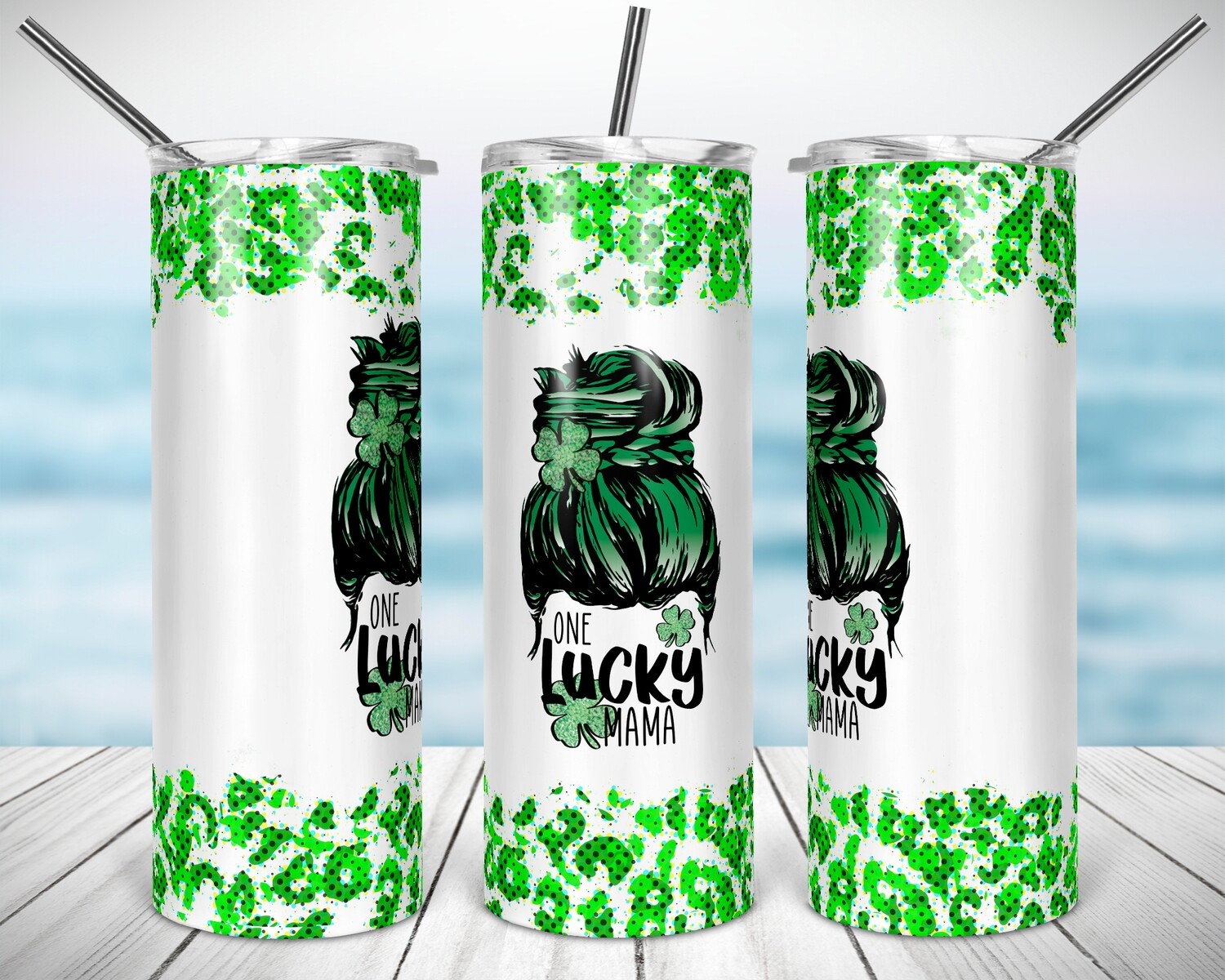 Lucky Mama - 20/30oz Taper + STRAIGHT TUMBLER PNG Sublimation