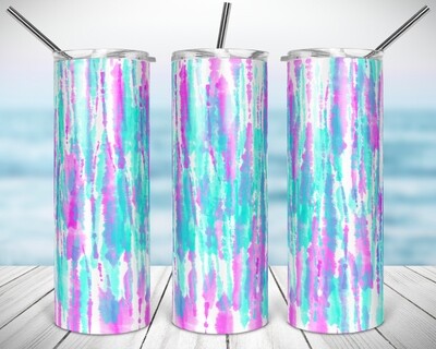 TieDye Blue and Pink Stripes- 20/30oz Taper + STRAIGHT TUMBLER PNG Sublimation