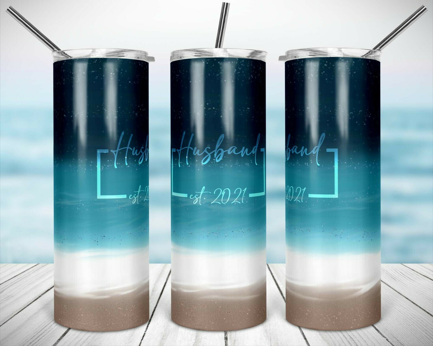 Galaxy Beach  - Wife, Wifey, Husband + Blank Versions - 20oz Taper + STRAIGHT TUMBLER PNG Sublimation