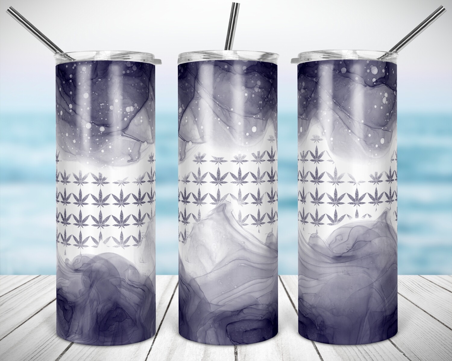 Weed Purple Waves -  20oz TUMBLER PNG Sublimation