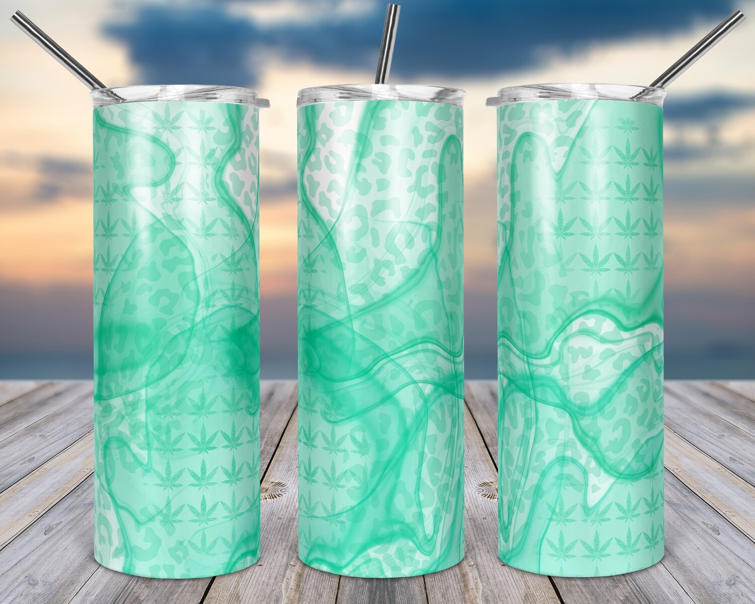 Weed Mint Green -  20oz TUMBLER PNG Sublimation