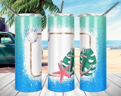 Starfish Anchor Frame- 20oz Taper + STRAIGHT TUMBLER PNG Sublimation