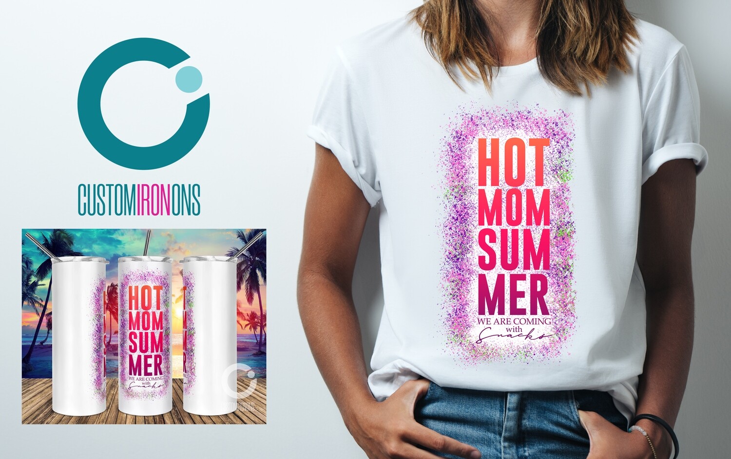 Hot Mom Summer sublimation design - Sublimation design - Sublimation - DTG printing - Sublimation design download - Summer sublimation design