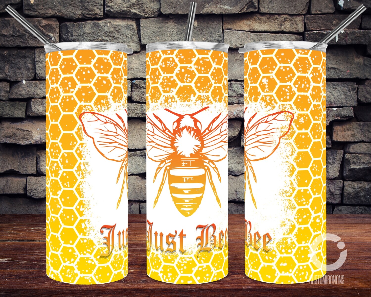 Honey Just Bee 20oz Tumbler Design