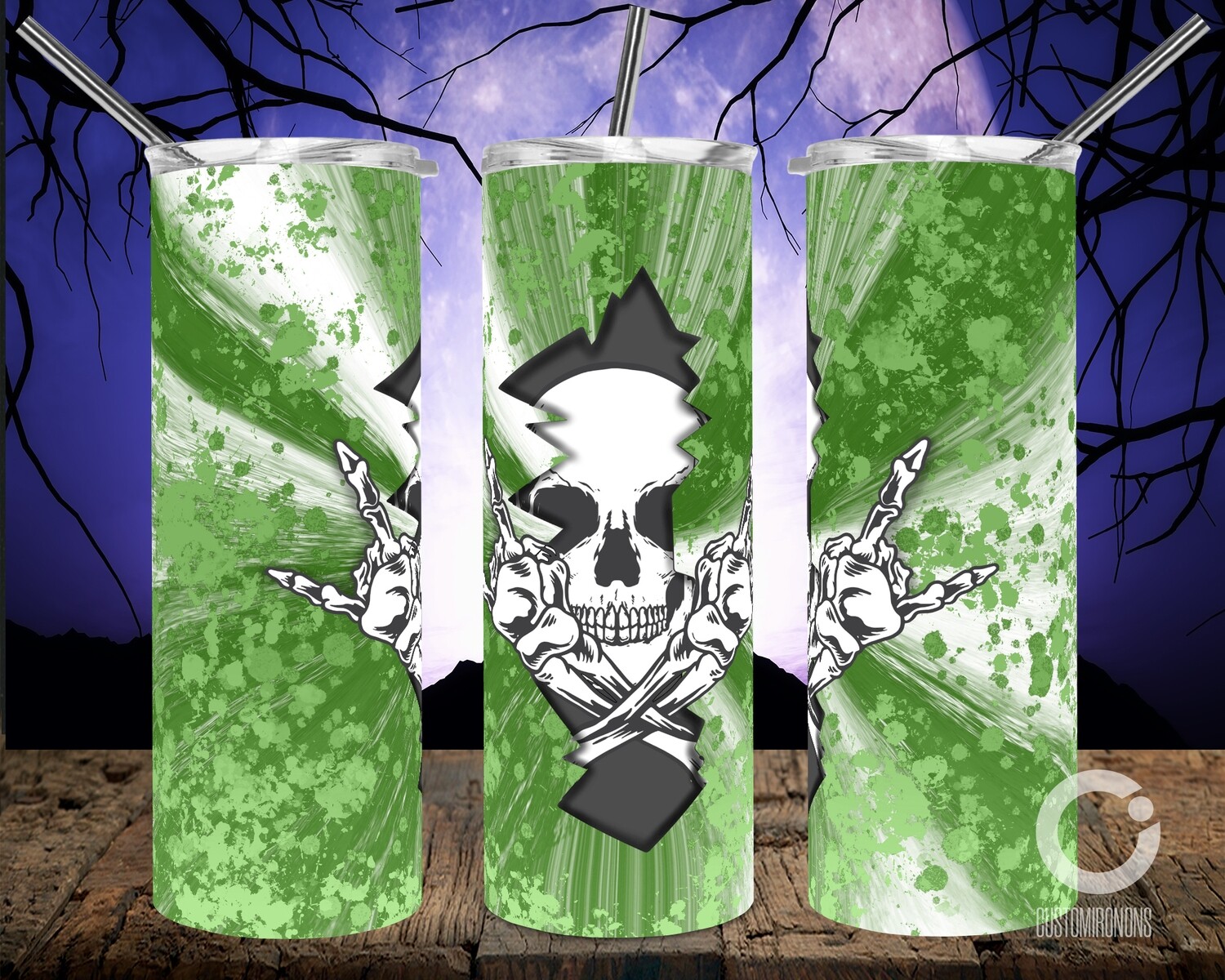 Skull Crack Green - 20oz Tumbler