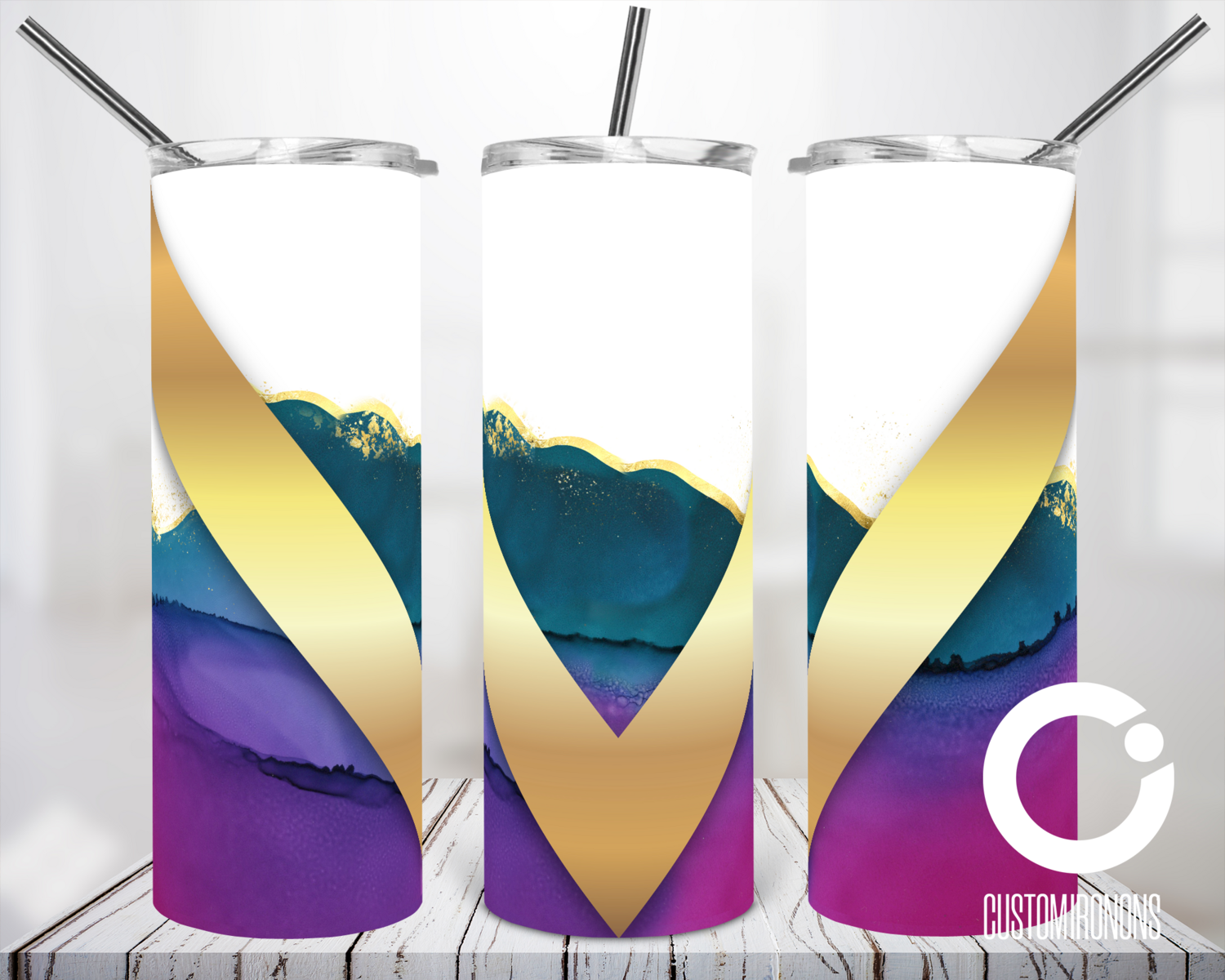 Golden V Watercolor 20oz Tumbler