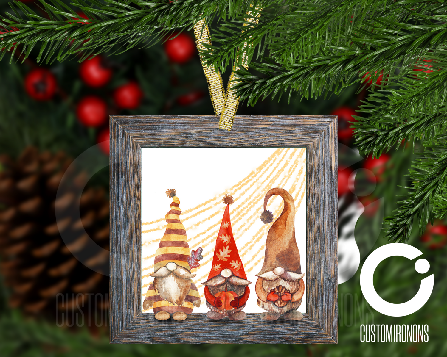 Gnome Frame - Winter Holiday Frame Ornament