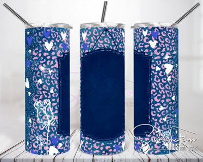 Hearts Splatter  - 20oz Tumbler Design - Blue - Valentines