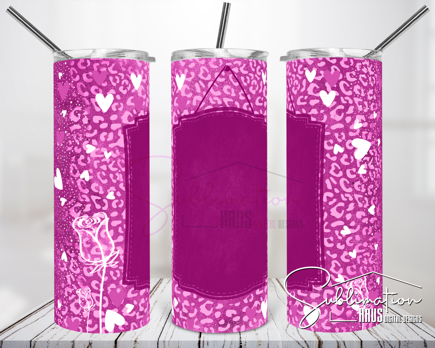 Hearts Splatter  - 20oz Tumbler Design - Pink - Valentines