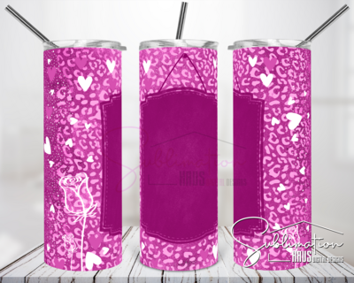 Hearts Splatter  - 20oz Tumbler Design - Pink - Valentines