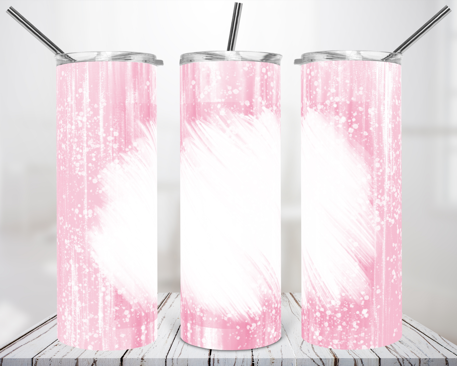 Pink White Center Splash- 20oz Tumbler Design