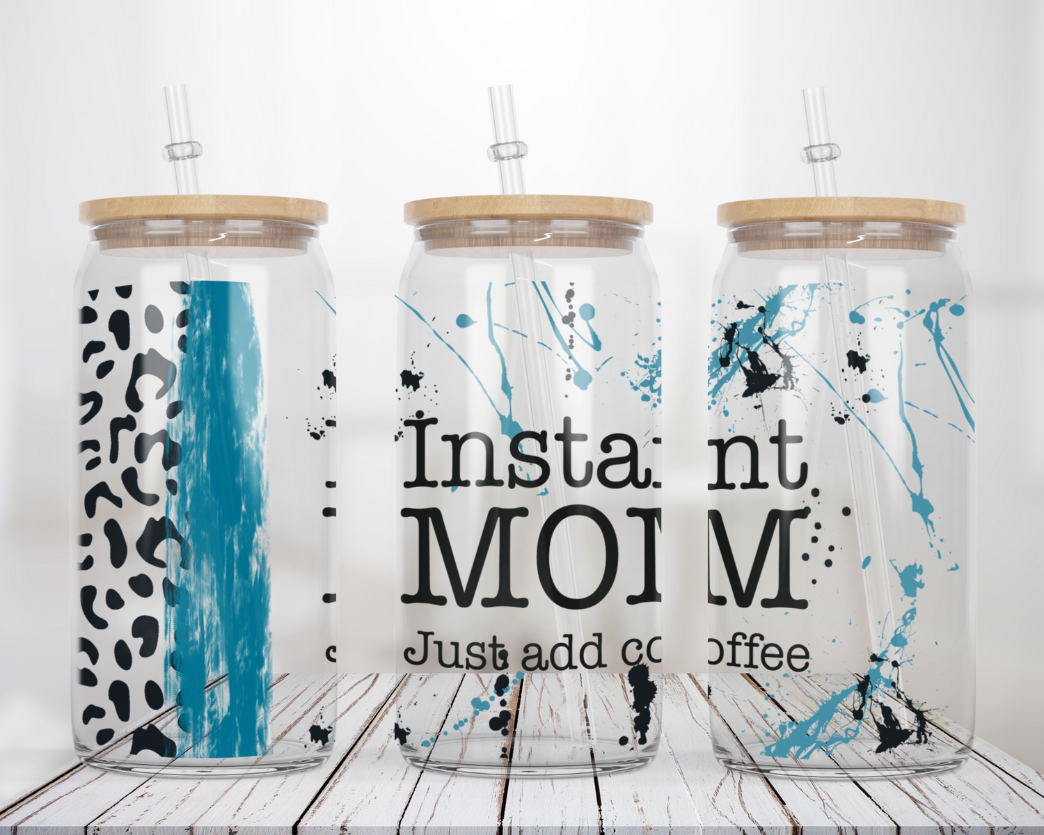 Instant Mom Just add coffee -  Glass Can
