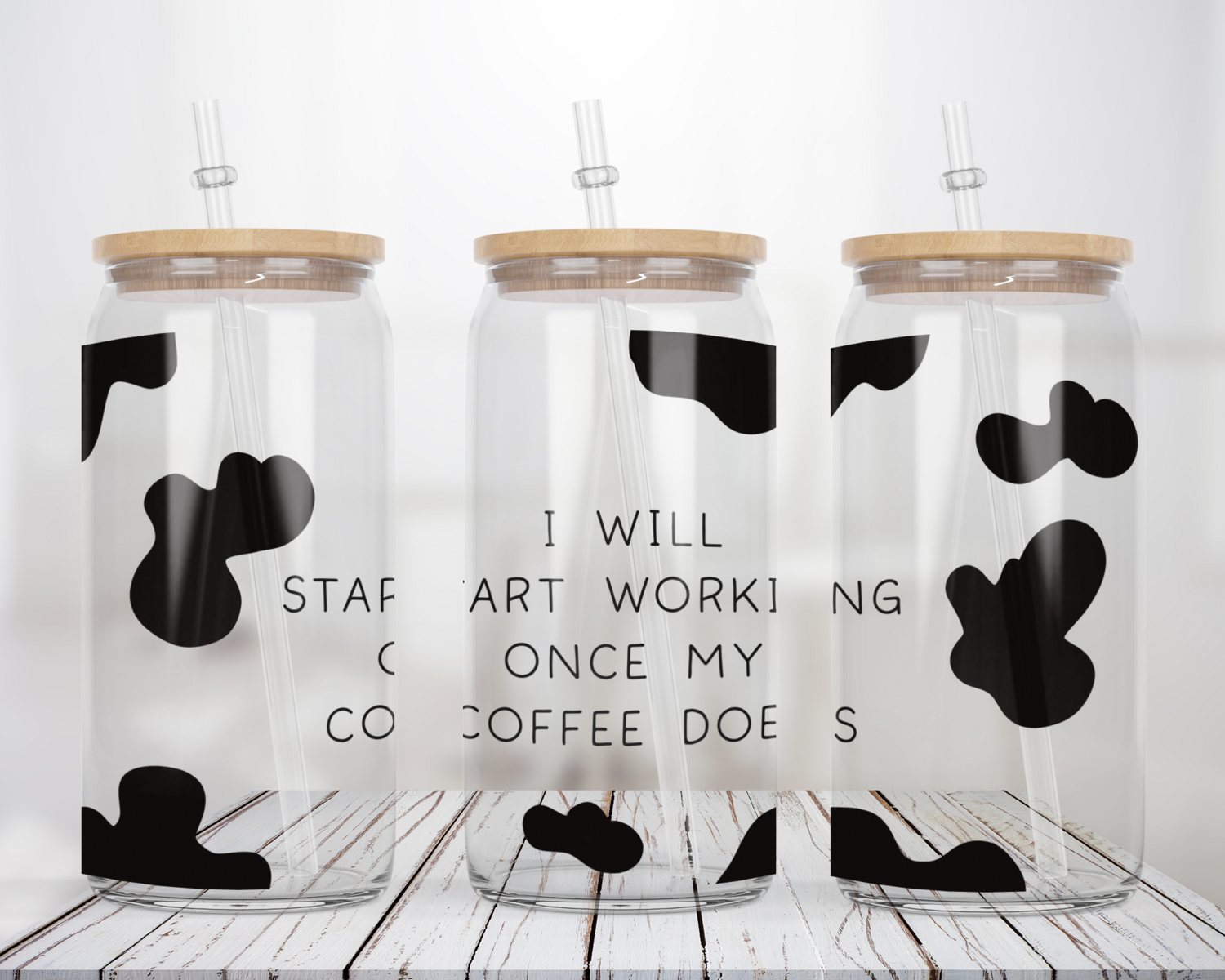 I will start working once my coffee does  -  Glass Can