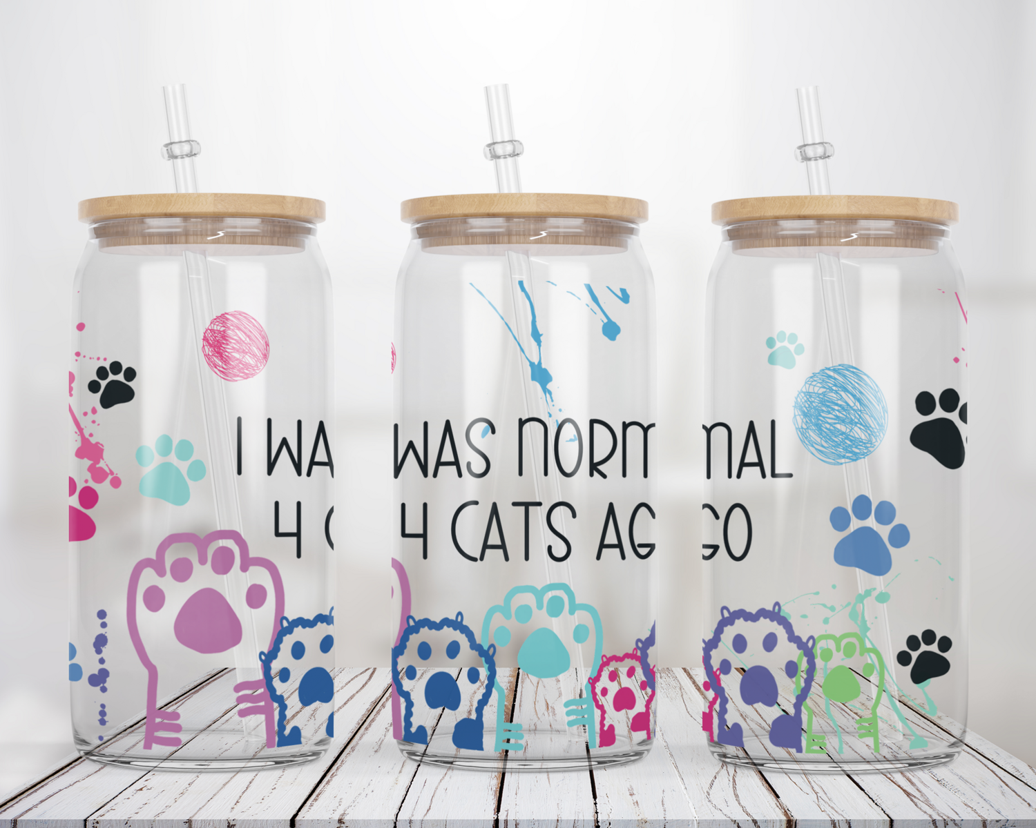 4 Cats Ago  -  Glass Can