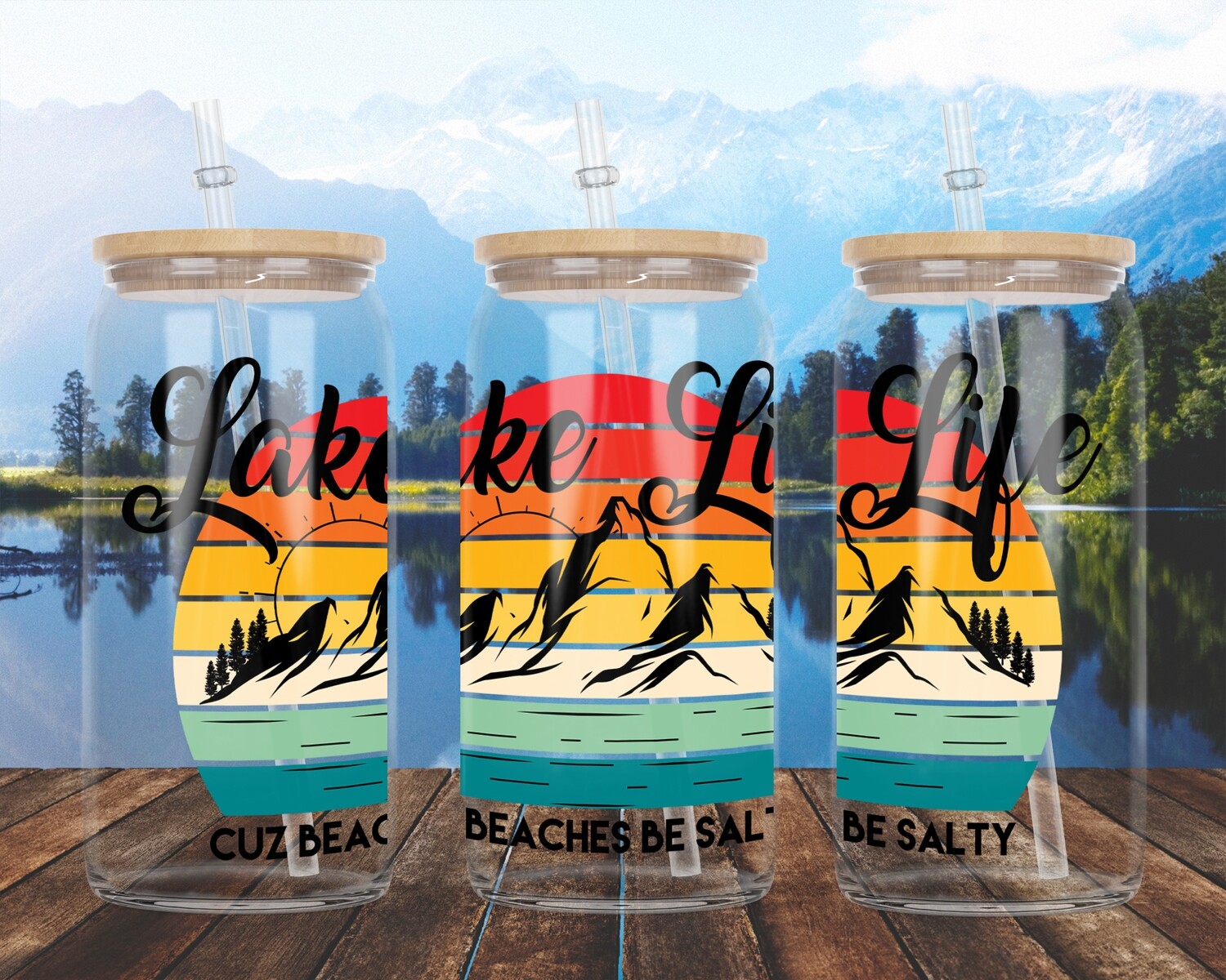 Lake LIfe Cuz Beaches Be Salty -  Glass Can