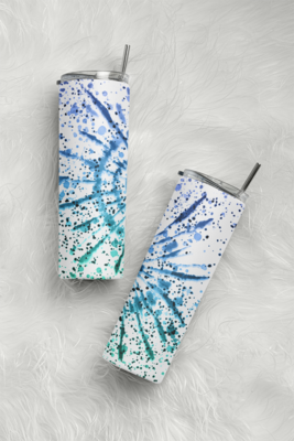Paint Splatter Tie Dye Seamless - 20oz Tumbler Design