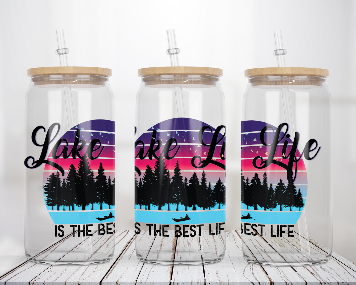 Lake Life is the Best Life - Glass Can