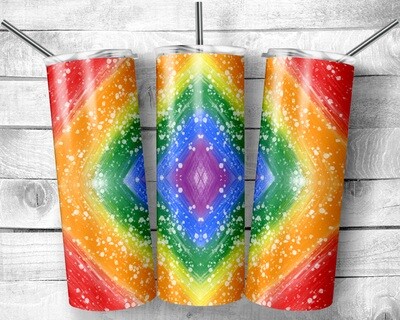 Pride Rainbow Splatter - 20oz Tumbler Design