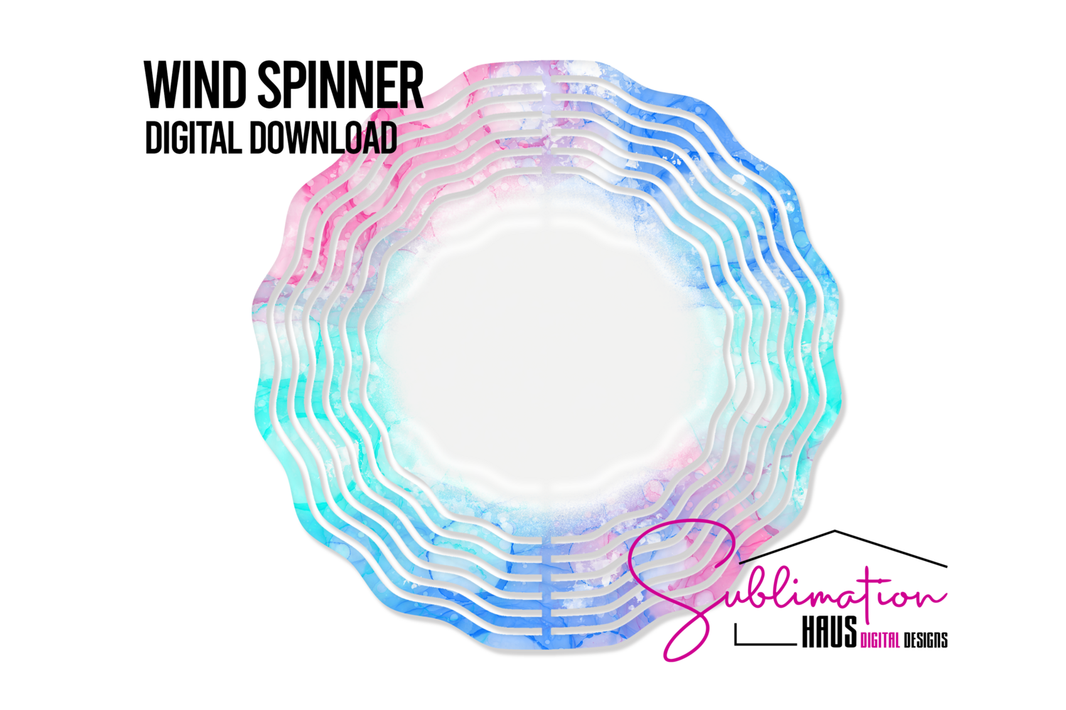 Wind Spinner - Blue Pink Bubbles