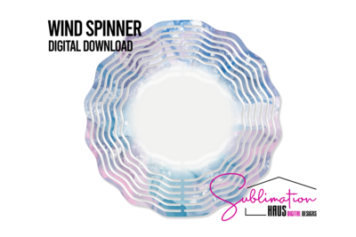 Wind Spinner - Light blue pink Watercolor