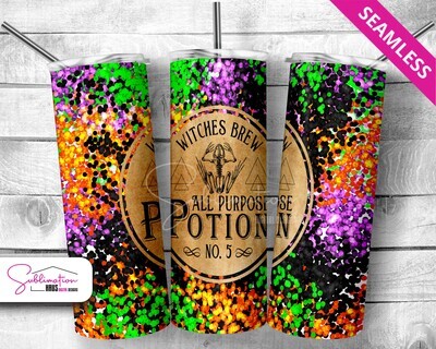 Halloween Potion Glitter Witches Brew 20oz Tumbler Design