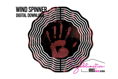 Wind Spinner PNG - Blood Red Glitter Hands