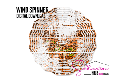 Wind Spinner PNG -Leopard Orange Grunge