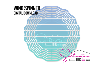 Wind Spinner PNG - Blue Gradient