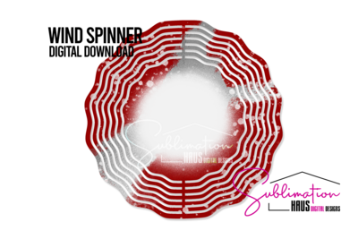 Wind Spinner PNG - Silver / Crimson