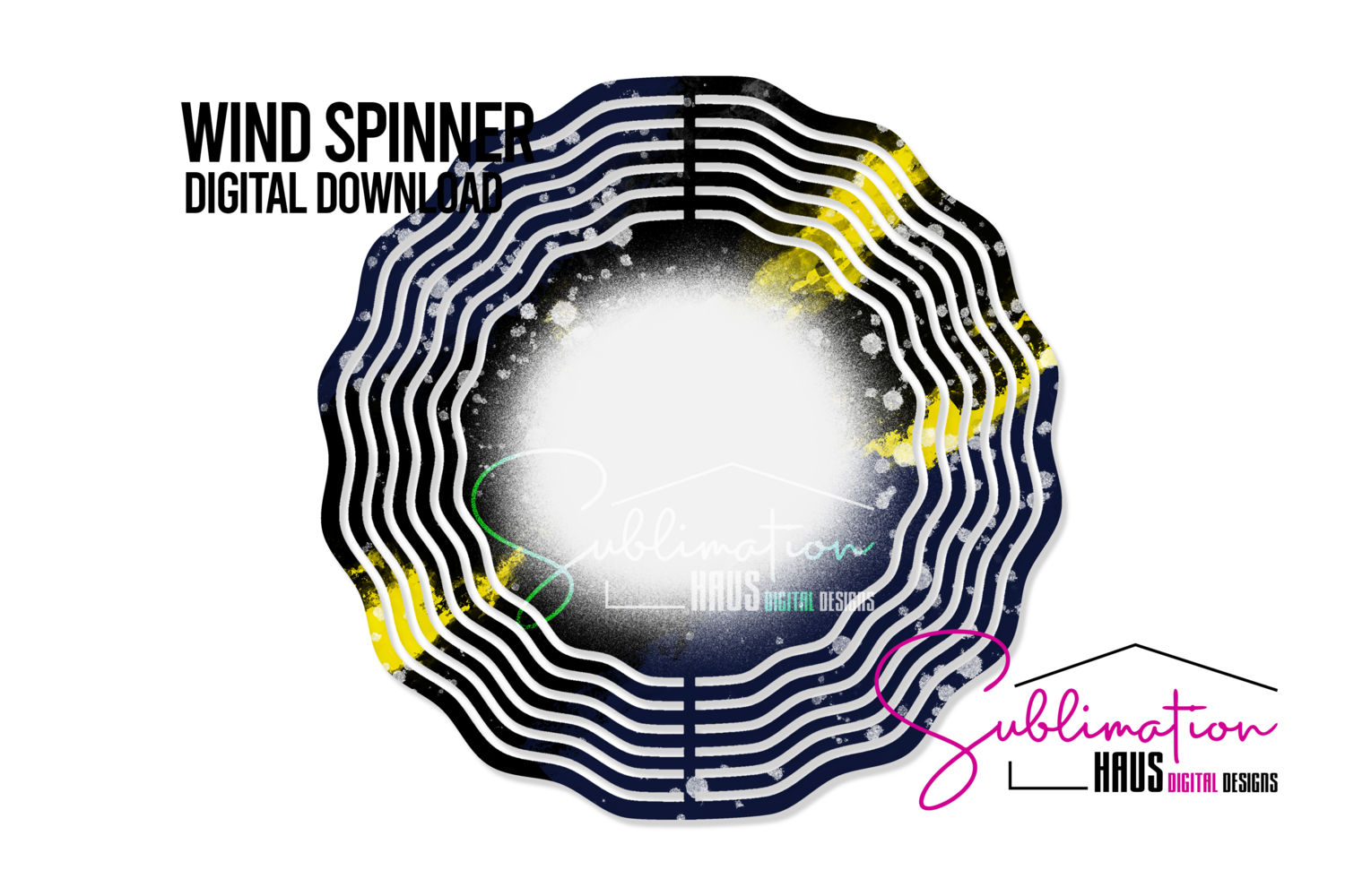 Wind Spinner PNG - Yellow Black Navy