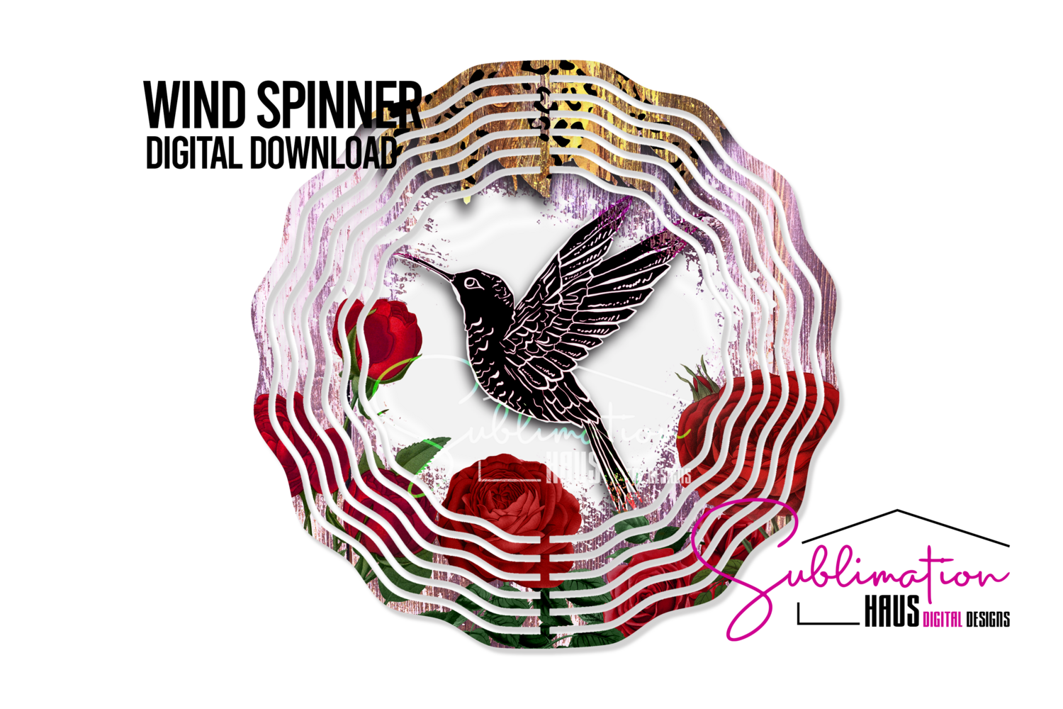 Wind Spinner PNG - Roses Hummingbirs