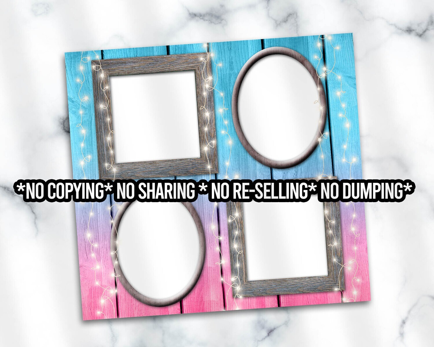 Picture Photo Frame 20oz Tumbler Digital - 4 Frames Christmas Gnomes